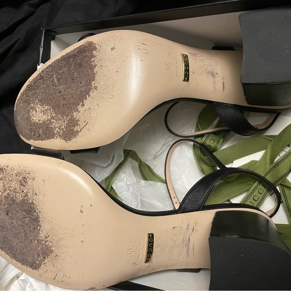 Gucci sandal Heel size 39 , my shoe size is a 8 to 8 1/2 in women's & they fit - Picture 9 of 15